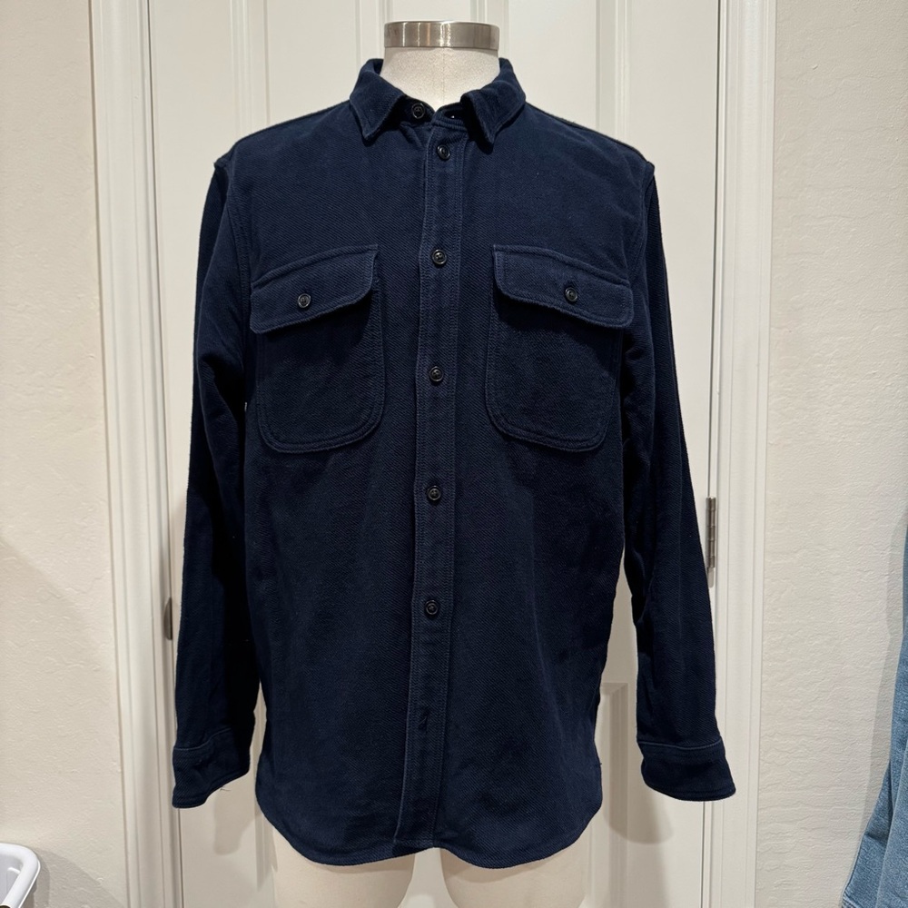Everlane Navy Heavy Button-Up Shirt